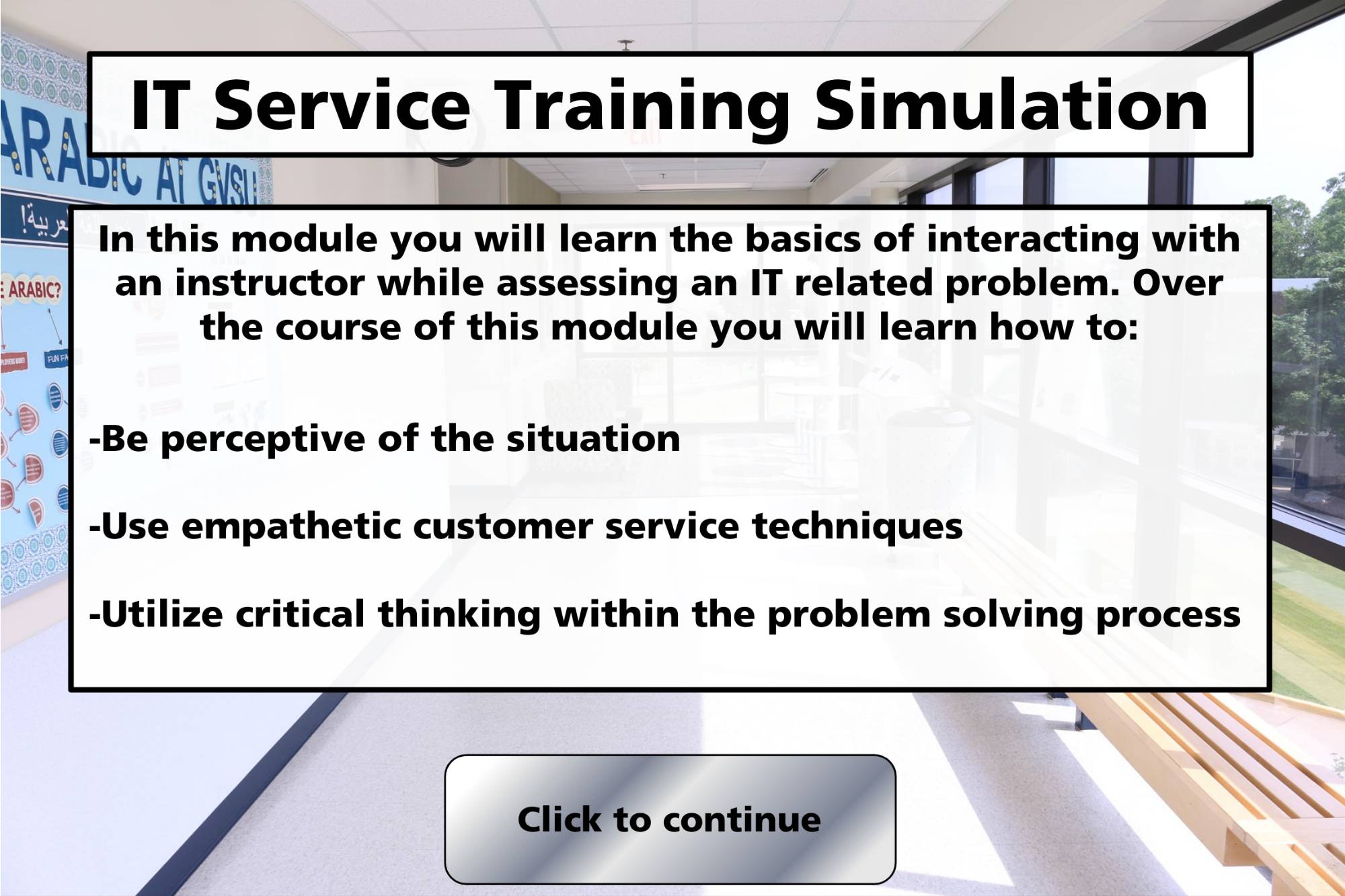 IT Services Classroom Training Module